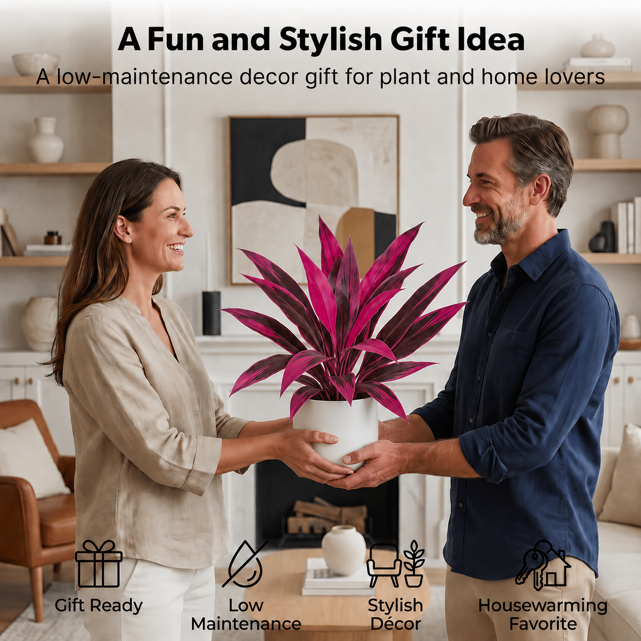 ππ Last Day 60% OFF - Artificial Boston Fern & Dragon's Blood Tree Plants