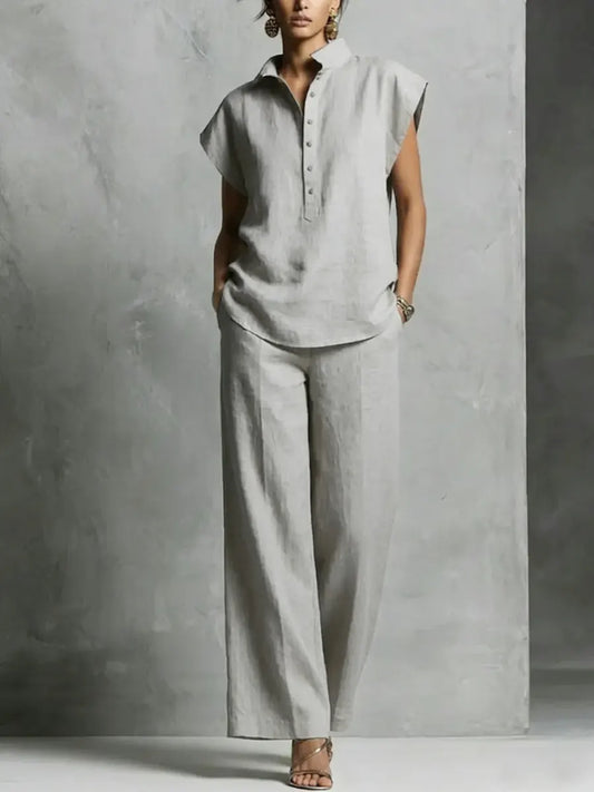 🎁New Arrivals🔥Women's Simple And Comfortable Cotton-linen Set