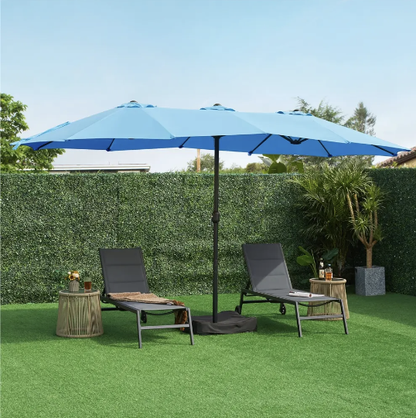 🎯 CLEARANCE: 15ft Double-Sided Solar LED Umbrella for Pool/Patio 🛒