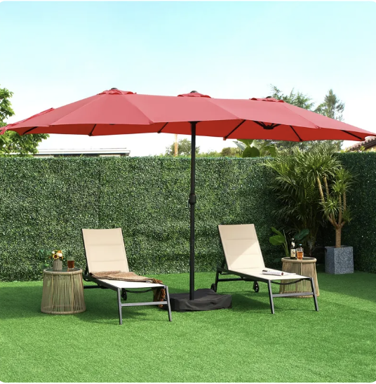 🎯 CLEARANCE: 15ft Double-Sided Solar LED Umbrella for Pool/Patio 🛒