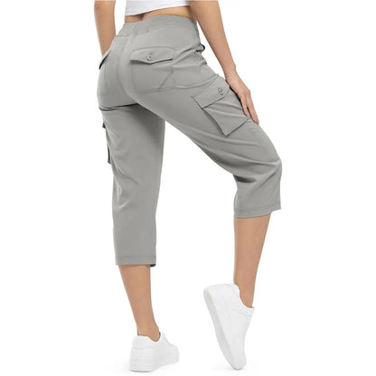 💝💝Womens Lightweight Capris Hiking Pants 6 Pockets Quick Dry Cargo Outdoor Trip Loose Shorts COMFY  MOMS OVER 30