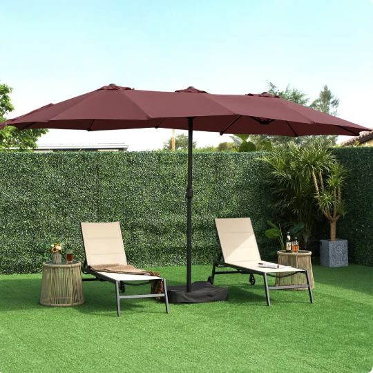 🎯 CLEARANCE: 15ft Double-Sided Solar LED Umbrella for Pool/Patio 🛒