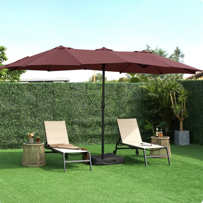 🎯 CLEARANCE: 15ft Double-Sided Solar LED Umbrella for Pool/Patio 🛒
