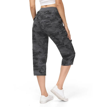 💝💝Womens Lightweight Capris Hiking Pants 6 Pockets Quick Dry Cargo Outdoor Trip Loose Shorts COMFY  MOMS OVER 30