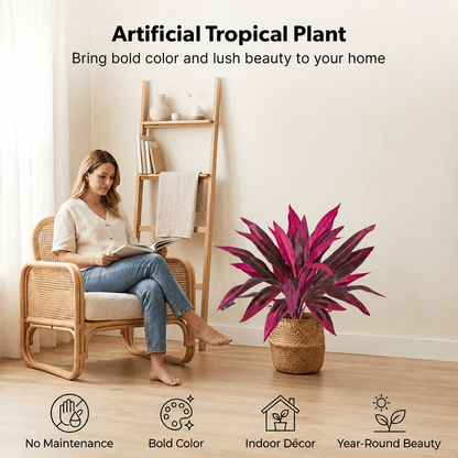 💚💚 Last Day 60% OFF - Artificial Boston Fern & Dragon's Blood Tree Plants
