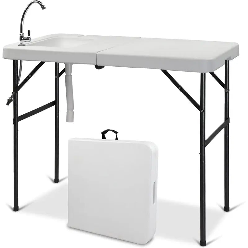 💥Factory Direct Sell💥 Folding Fish Cleaning Table 🪣 Stainless Steel Sink 🚿 Portable Outdoor Prep Station