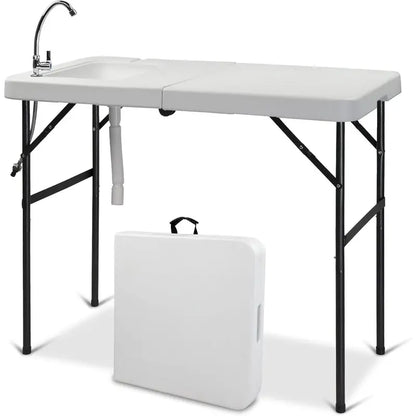 💥Factory Direct Sell💥 Folding Fish Cleaning Table 🪣 Stainless Steel Sink 🚿 Portable Outdoor Prep Station