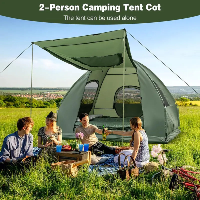💥Factory Direct Sell💥5-in-1 Camping Tent Cot 🏕️ Air Mattress + Sleeping Bag + Pillow 🛏️ Outdoor Combo