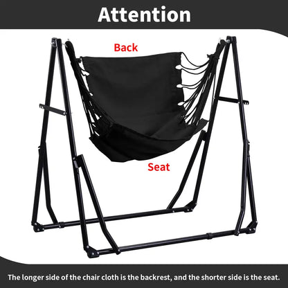 💥Factory Direct Sell💥Double Fabric Hammock Chair 🪑 w/ Stand 🌿 Easy Setup & Portable Design 💪