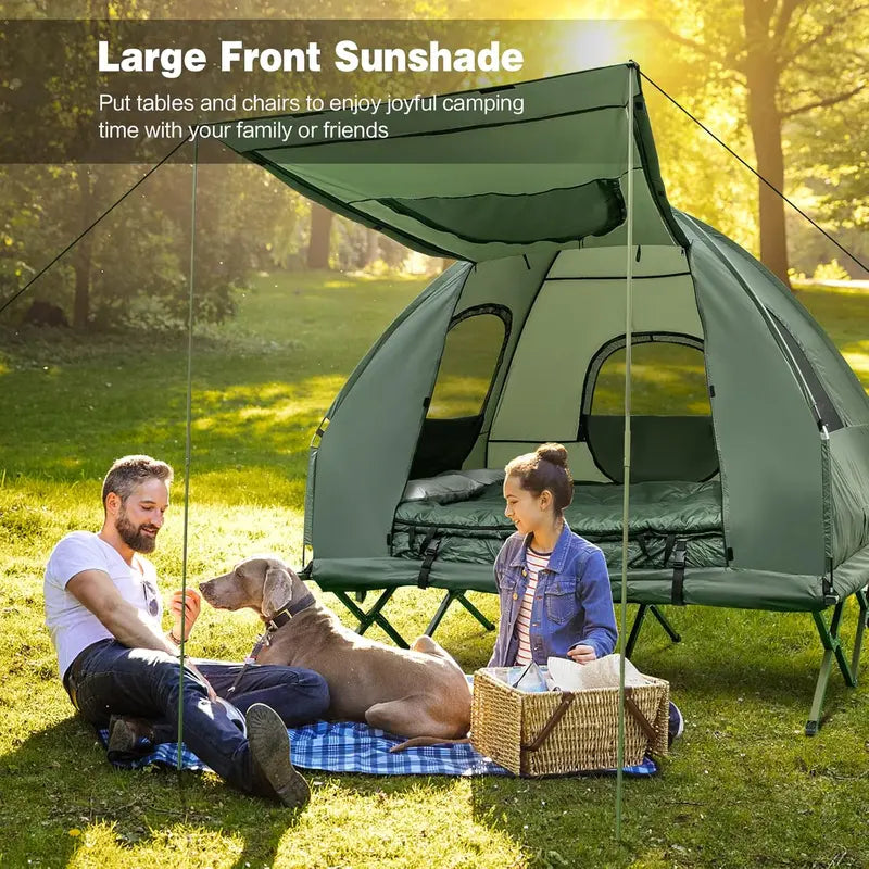 💥Factory Direct Sell💥5-in-1 Camping Tent Cot 🏕️ Air Mattress + Sleeping Bag + Pillow 🛏️ Outdoor Combo
