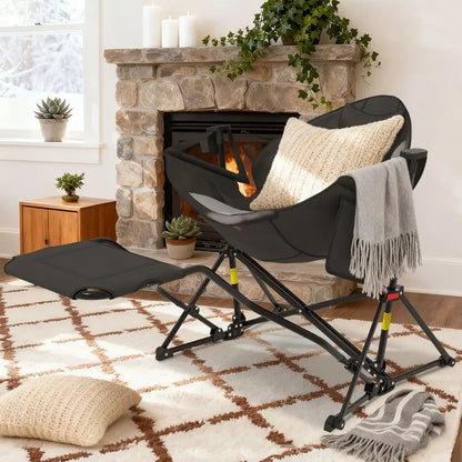 💥Factory Direct Sell💥 Hammock Camping Chair 🪑 Swing & Rocking w/ Footrest 💪 450LBS Capacity