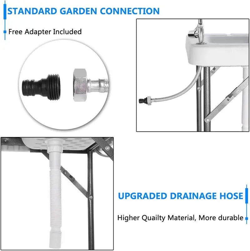 💥Factory Direct Sell💥 Folding Fish Cleaning Table 🪣 Stainless Steel Sink 🚿 Portable Outdoor Prep Station