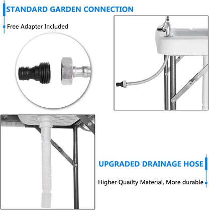 💥Factory Direct Sell💥 Folding Fish Cleaning Table 🪣 Stainless Steel Sink 🚿 Portable Outdoor Prep Station