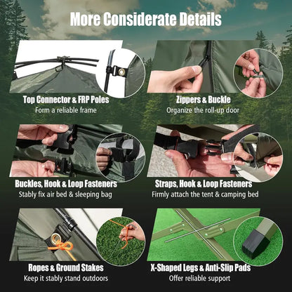💥Factory Direct Sell💥5-in-1 Camping Tent Cot 🏕️ Air Mattress + Sleeping Bag + Pillow 🛏️ Outdoor Combo