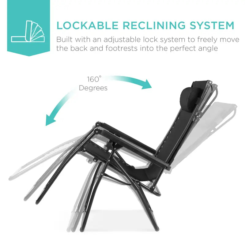 💥Factory Direct Sell💥Folding Zero Gravity Chair 🪑 w/ Canopy & Tray ☀️ Outdoor Lounge