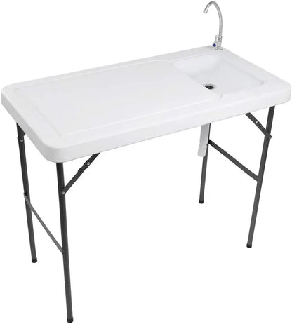 💥Factory Direct Sell💥 Folding Fish Cleaning Table 🪣 Stainless Steel Sink 🚿 Portable Outdoor Prep Station