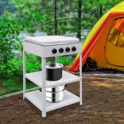 💥Factory Direct Sell💥4 Burner Gas Stove 🔥 Portable Outdoor Cooktop 🍳 NG/LPG Ready 🏕️obs Manual Ignition for RV Travel Emergency Preparedness Family Use