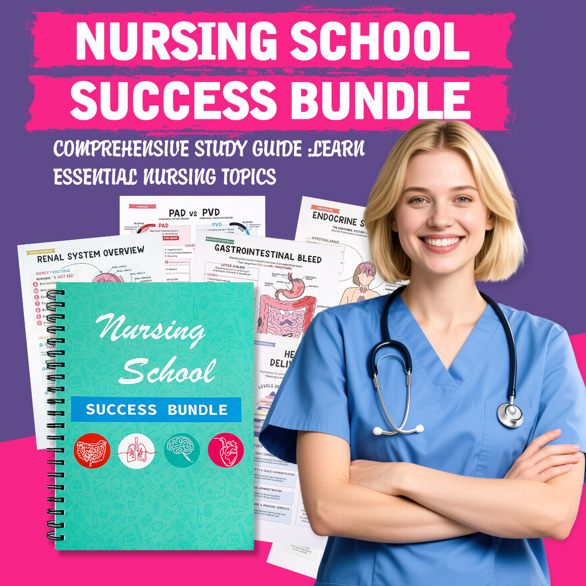 💝💝Nursing School Success Bundle | Spiral Bound (Buy 2 Free Shipping)