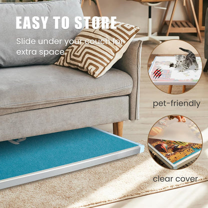 🎁Rotating Puzzle Board with Drawers and Cover,Tilt&Lazy Susan💥Buy 2 Get 2 Free