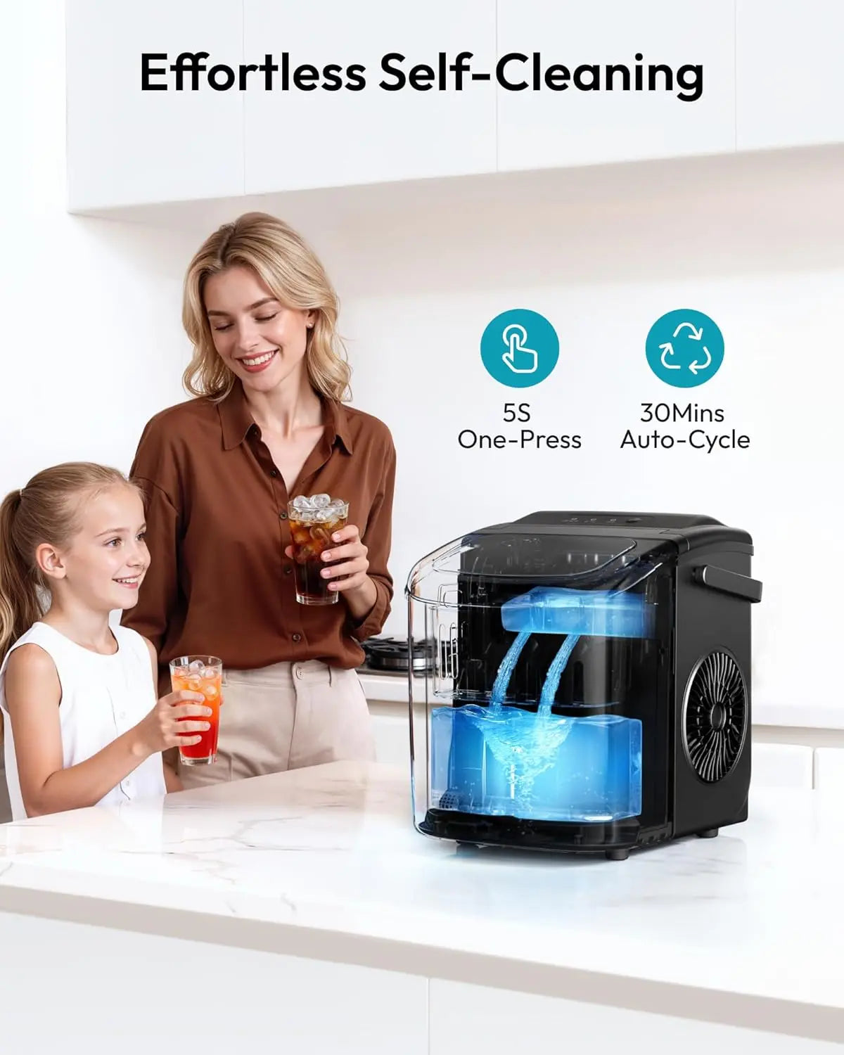 🎯🎯CLEARANCE OUTLET Countertop Ice Maker w/ Scoop, 26lbs/24H 🧊