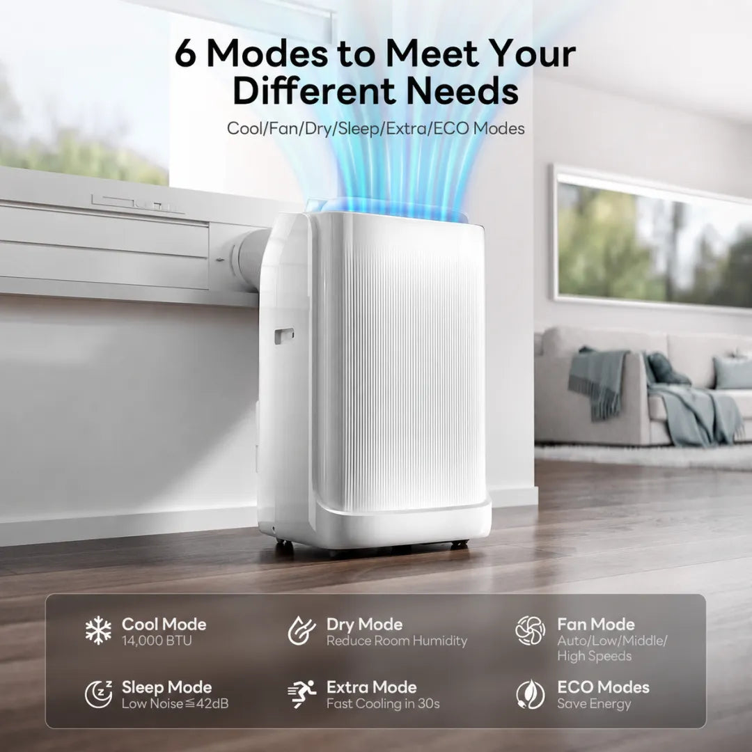 💝💝Clearance Sale🔥14,000 BTU Dual Hose Portable AC – Smart Inverter Cooling for Rooms Up to 500 sq. ft.