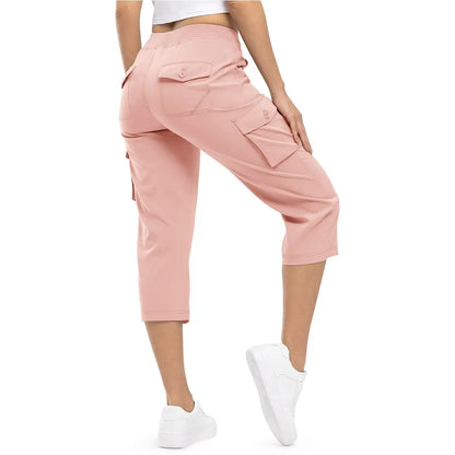 💝💝Womens Lightweight Capris Hiking Pants 6 Pockets Quick Dry Cargo Outdoor Trip Loose Shorts COMFY  MOMS OVER 30