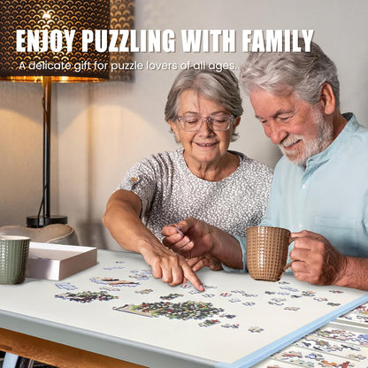 🎁Rotating Puzzle Board with Drawers and Cover,Tilt&Lazy Susan💥Buy 2 Get 2 Free