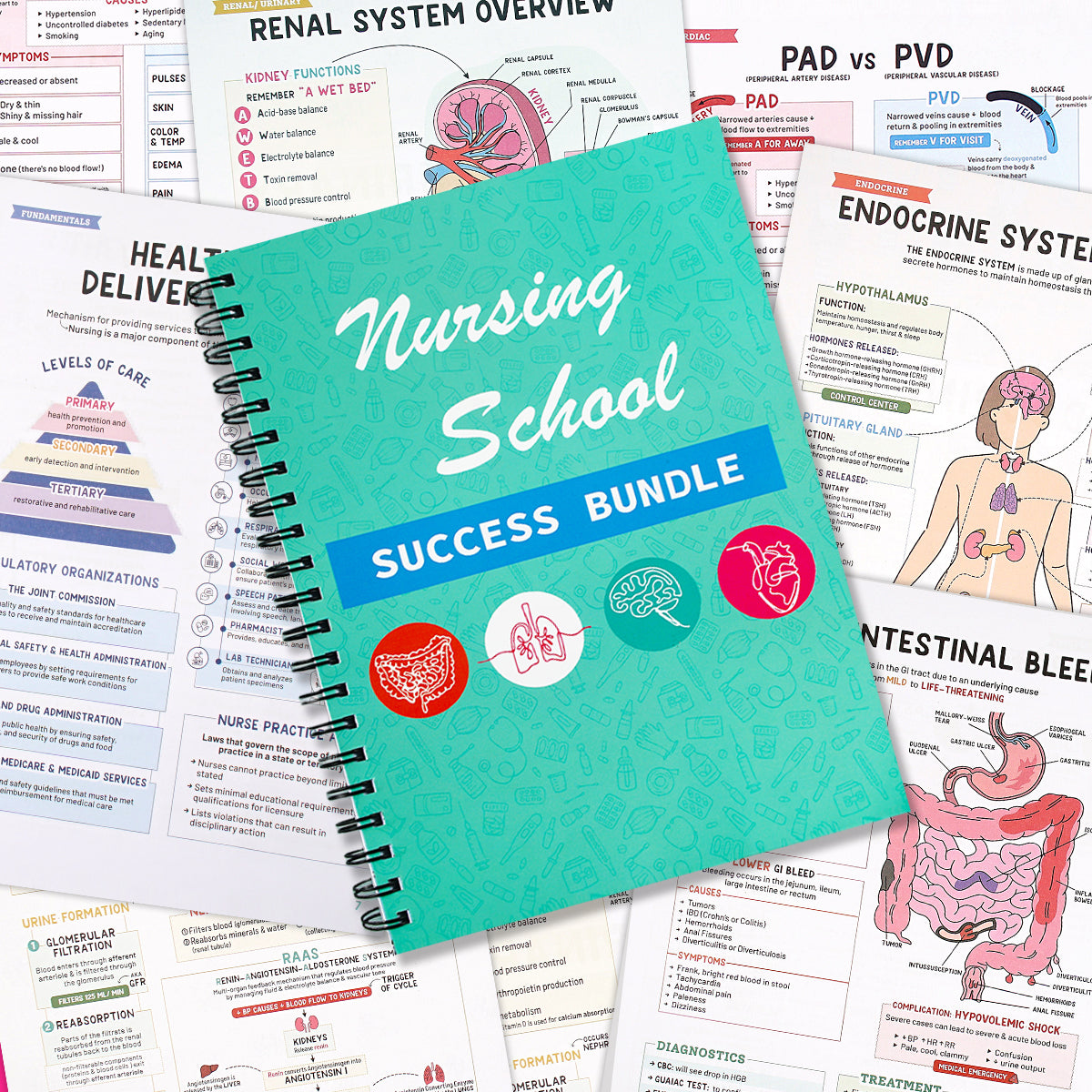 💝💝Nursing School Success Bundle | Spiral Bound (Buy 2 Free Shipping)