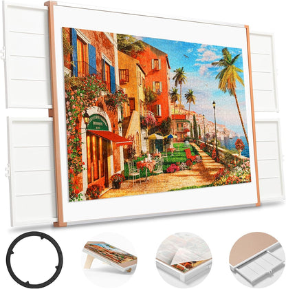 🎁Rotating Puzzle Board with Drawers and Cover,Tilt&Lazy Susan💥Buy 2 Get 2 Free