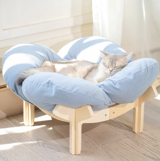 🐱 CLEARANCE: Elevated Wooden Cat Bed w/Cushion   Large   🏭 Factory Direct ✨