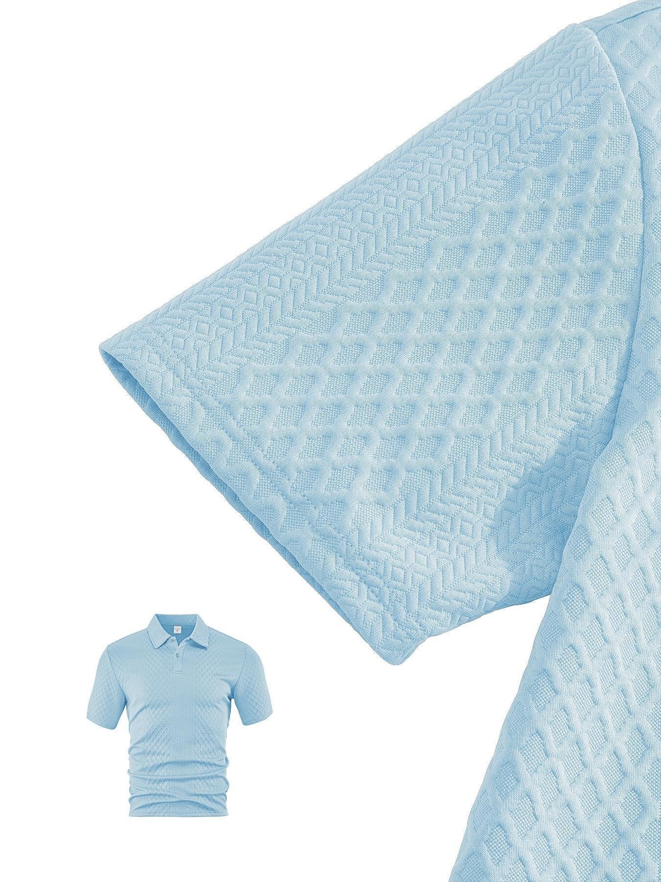 🎁New Arrivals🔥Men's Solid Polo Shirt & Drawstring Waist Shorts Set, Cozy Breathable Two-piece Outfits