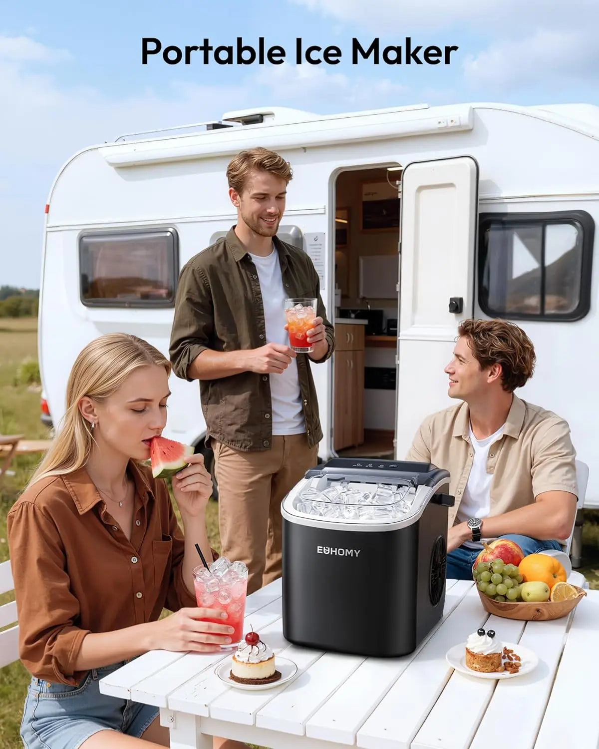 🎯🎯CLEARANCE OUTLET Countertop Ice Maker w/ Scoop, 26lbs/24H 🧊