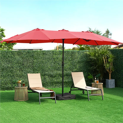 🎯 CLEARANCE: 15ft Double-Sided Solar LED Umbrella for Pool/Patio 🛒