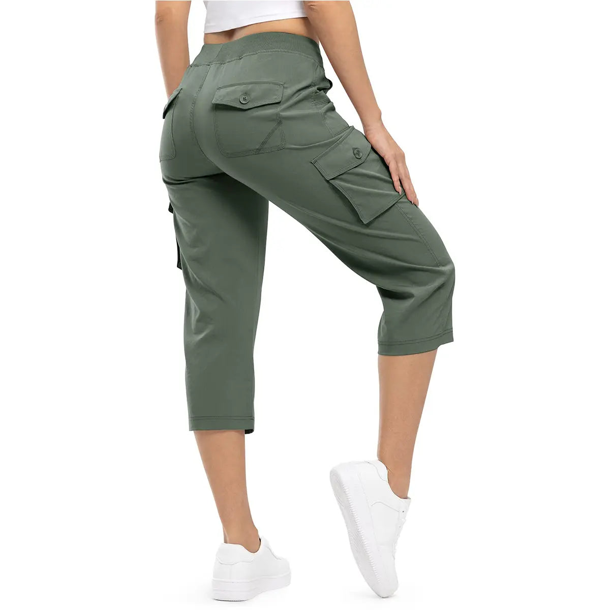 💝💝Womens Lightweight Capris Hiking Pants 6 Pockets Quick Dry Cargo Outdoor Trip Loose Shorts COMFY  MOMS OVER 30
