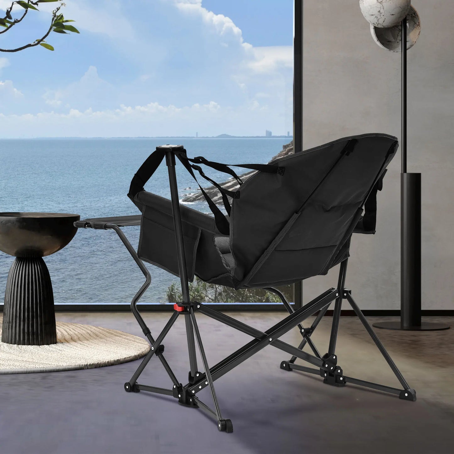 💥Factory Direct Sell💥 Hammock Camping Chair 🪑 Swing & Rocking w/ Footrest 💪 450LBS Capacity