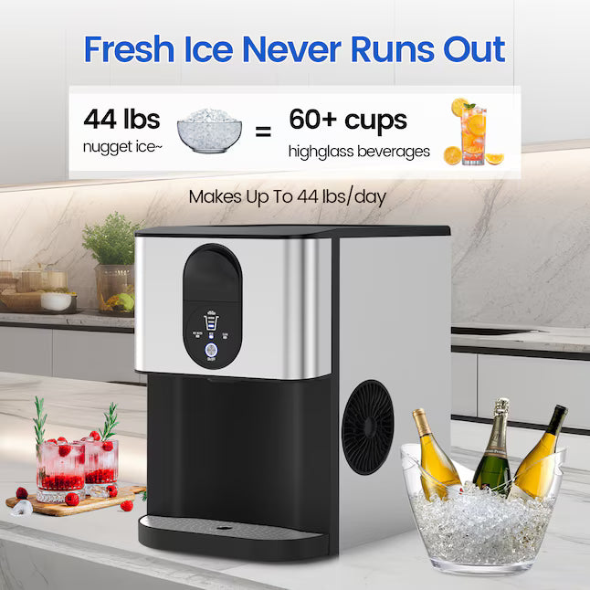 💥Factory Direct Sell💥 Nugget Ice Maker ❄️✨ 44 lbs/Day Self-Dispensing Ice 🧊