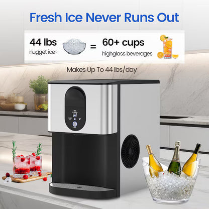 💥Factory Direct Sell💥 Nugget Ice Maker ❄️✨ 44 lbs/Day Self-Dispensing Ice 🧊