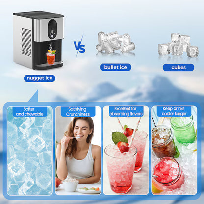 💥Factory Direct Sell💥 Nugget Ice Maker ❄️✨ 44 lbs/Day Self-Dispensing Ice 🧊