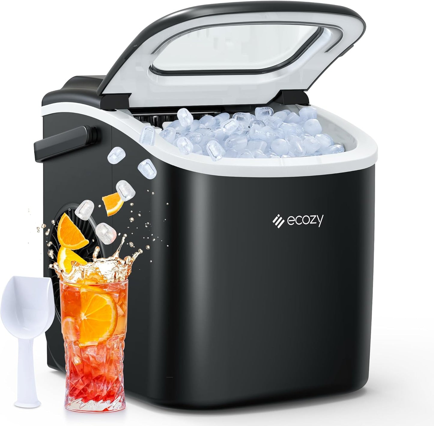 💚💚ecozy Nugget Ice Makers Dispenser 40 lbs Per Day Pebble Sonic Ice Machine Countertop, Touch-Free Ice, Self-Cleaning, Mistalo Drop Slim for Home Kitchen Office