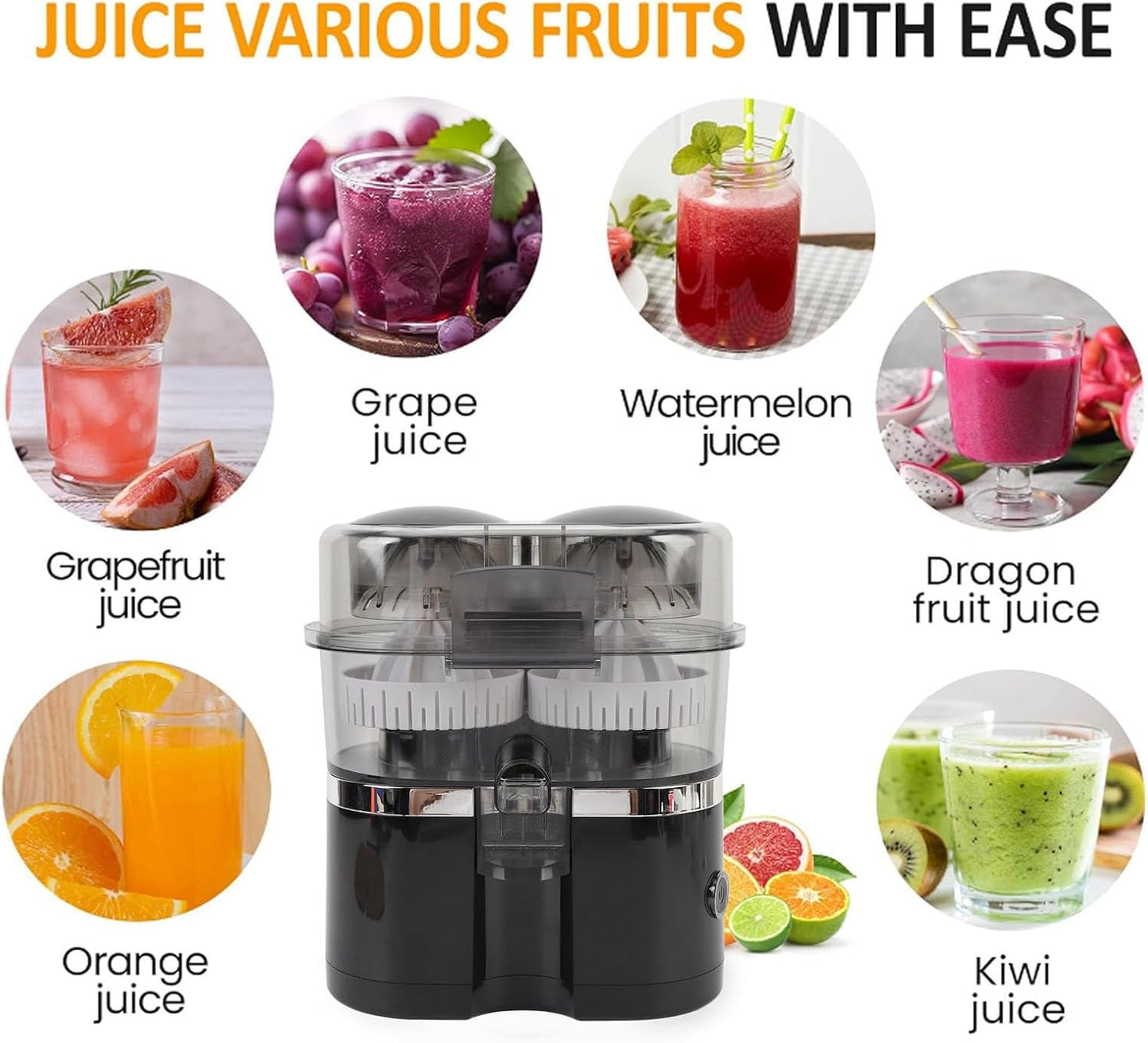 💥Factory Direct Sell💥 Automatic Citrus Juicer ⚡ 100W Electric Orange & Lemon Squeezer 🧃 Easy Clean (US Plug)