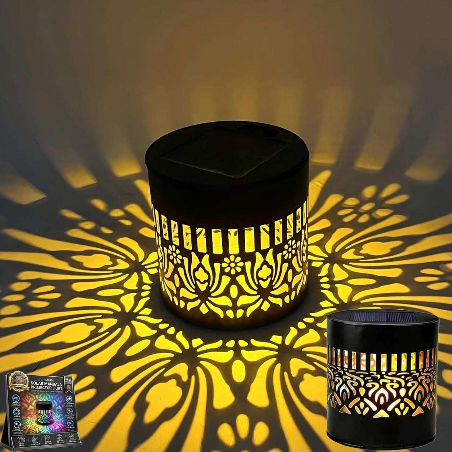 💥Factory Direct Sale💥 4PCS Solar Mandala Lights – Outdoor Waterproof Wall Decor ☀️
