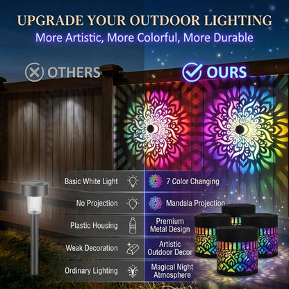 💥Factory Direct Sale💥 4PCS Solar Mandala Lights – Outdoor Waterproof Wall Decor ☀️