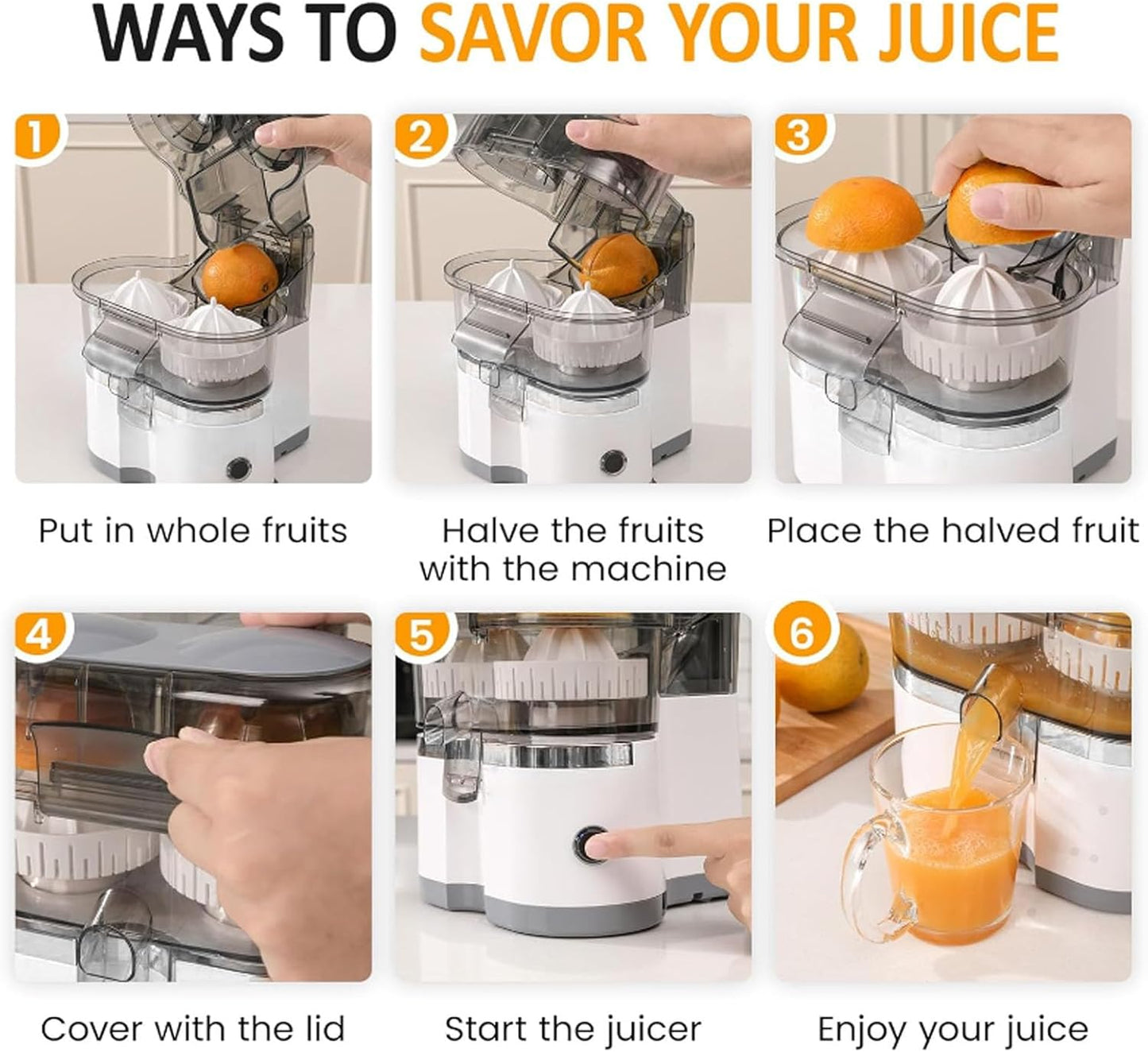 💥Factory Direct Sell💥 Automatic Citrus Juicer ⚡ 100W Electric Orange & Lemon Squeezer 🧃 Easy Clean (US Plug)