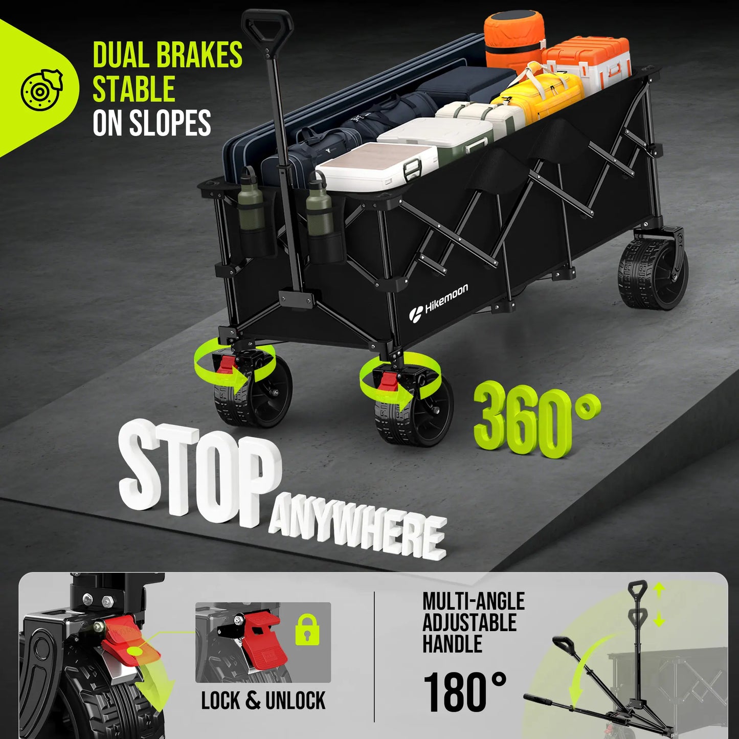 💥Factory Direct Sell💥Heavy Duty Folding Wagon 🚙 All-Terrain Beach Cart 🌿 560LB Capacity 💪