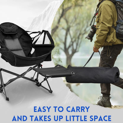 💥Factory Direct Sell💥 Hammock Camping Chair 🪑 Swing & Rocking w/ Footrest 💪 450LBS Capacity