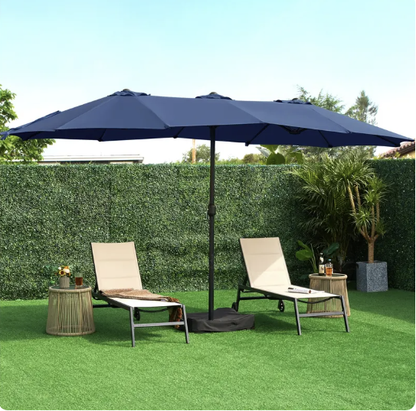 🎯 CLEARANCE: 15ft Double-Sided Solar LED Umbrella for Pool/Patio 🛒