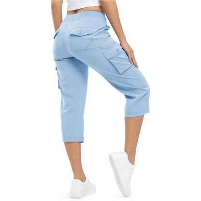 💝💝Womens Lightweight Capris Hiking Pants 6 Pockets Quick Dry Cargo Outdoor Trip Loose Shorts COMFY  MOMS OVER 30