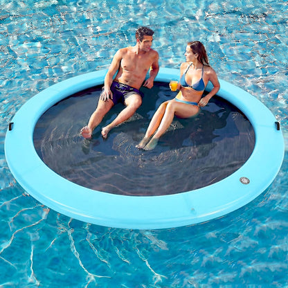 💥Factory Direct Sale💥Round Floating Dock, 2-8 People Inflatable Water Hammock Float with Pump