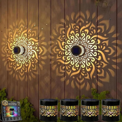 💥Factory Direct Sale💥 4PCS Solar Mandala Lights – Outdoor Waterproof Wall Decor ☀️
