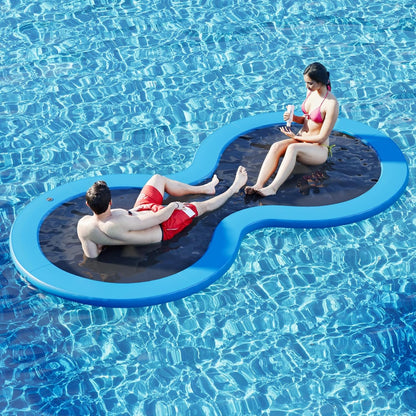 💥Factory Direct Sale💥Round Floating Dock, 2-8 People Inflatable Water Hammock Float with Pump
